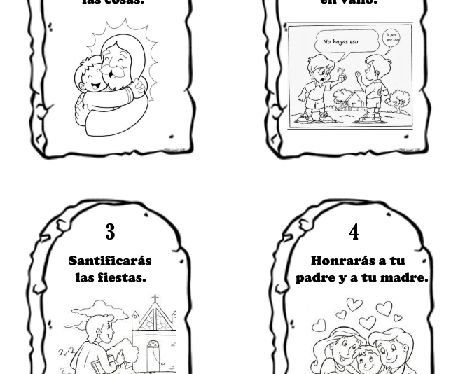 Los 10 mandamientos para colorear